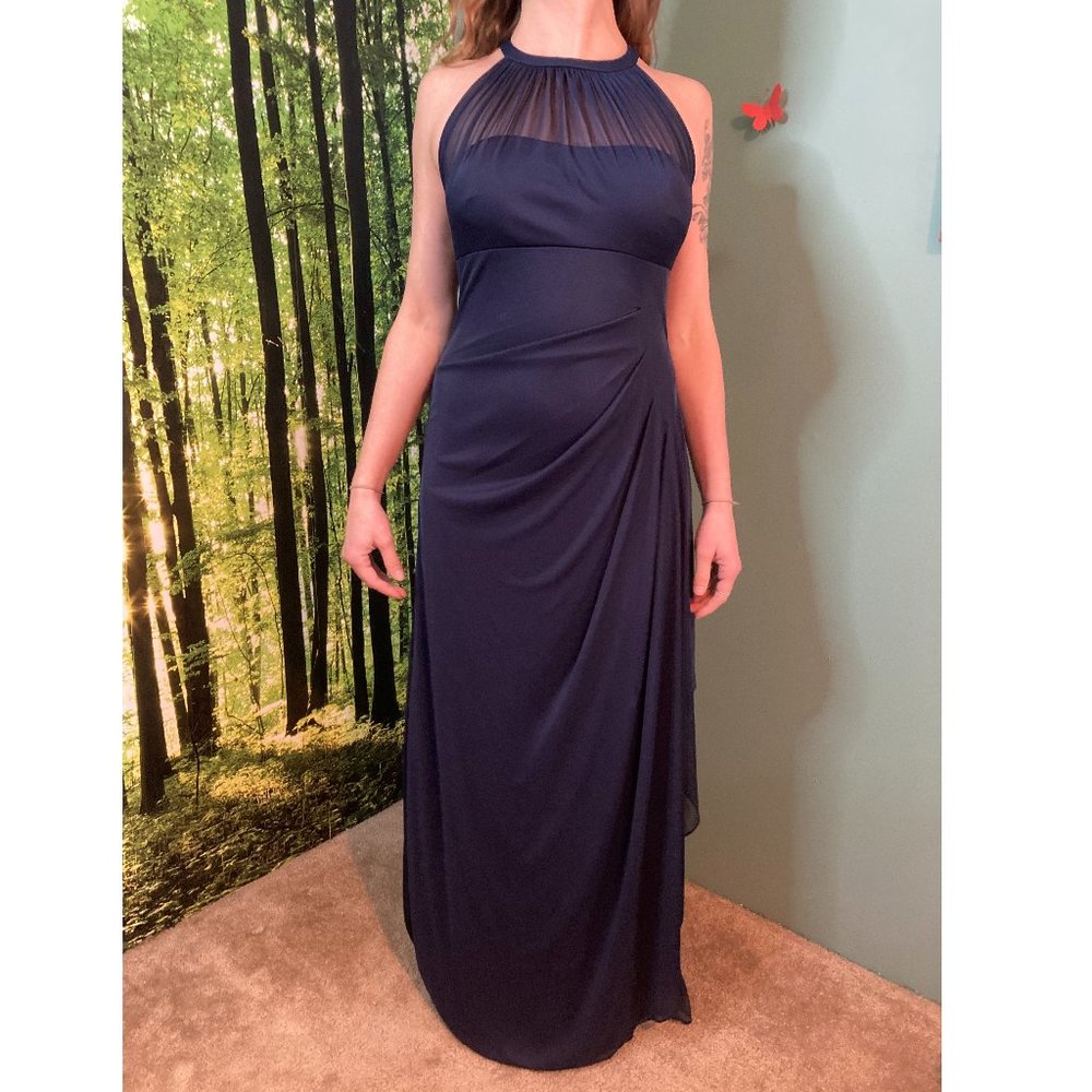 David's Bridal Navy Long Dress